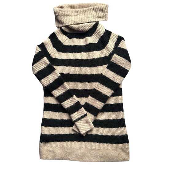 Hollister Striped Turtleneck Sweater Women’s XS Black And Cream Knit - Picture 2 of 7